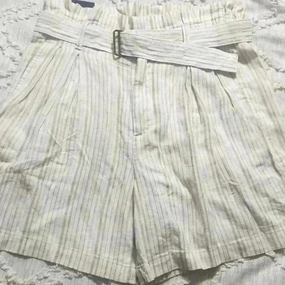 LINEN-BLEND PAPERBAG SHORT - Picture 5 of 7